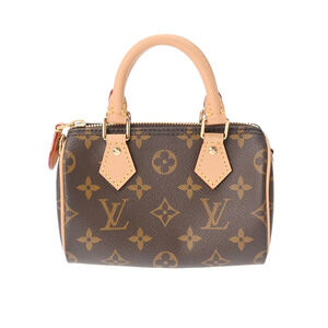 Louis Vuitton Monogram Nano Speedy Brown Canvas Shoulder Bag